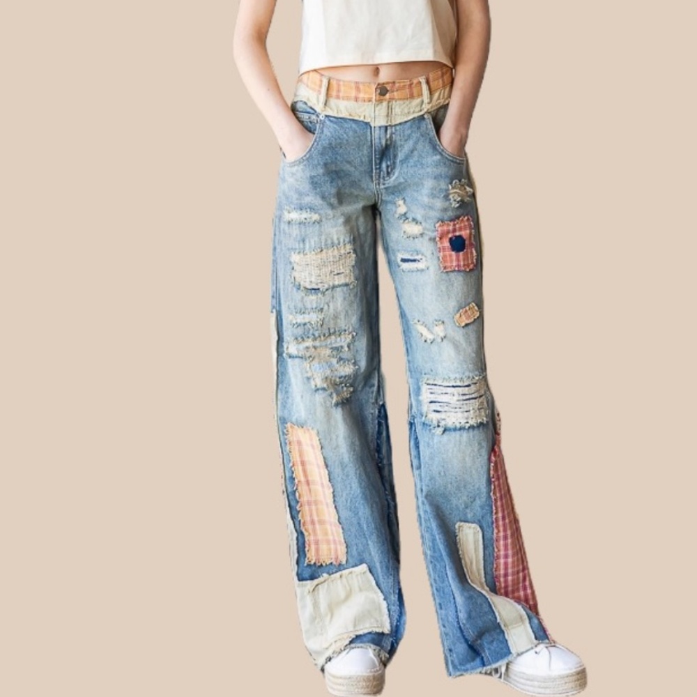 ❤️ OLi & Hali “ SAMANTHA “  Oli and Hali Patchwork Denim Jeans 80